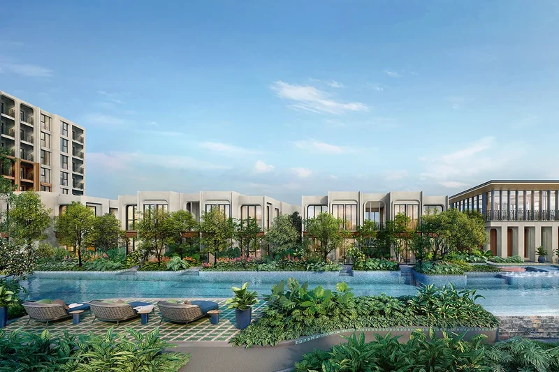 Two-storey buildings C, D and E by the pool at The Base Midtown Phuket