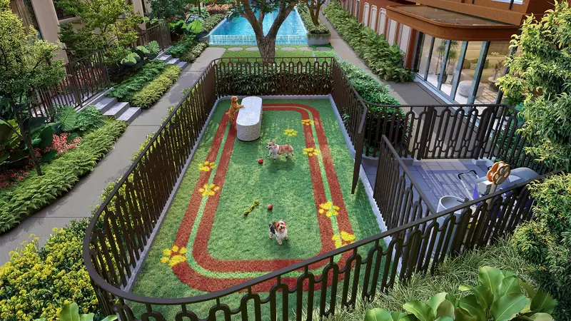 Sansiri Pet Yard в The Base Midtown Phuket: площадка для собак с беговой дорожкой