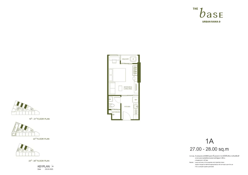 1A — 27–28 м², The Base Midtown Phuket