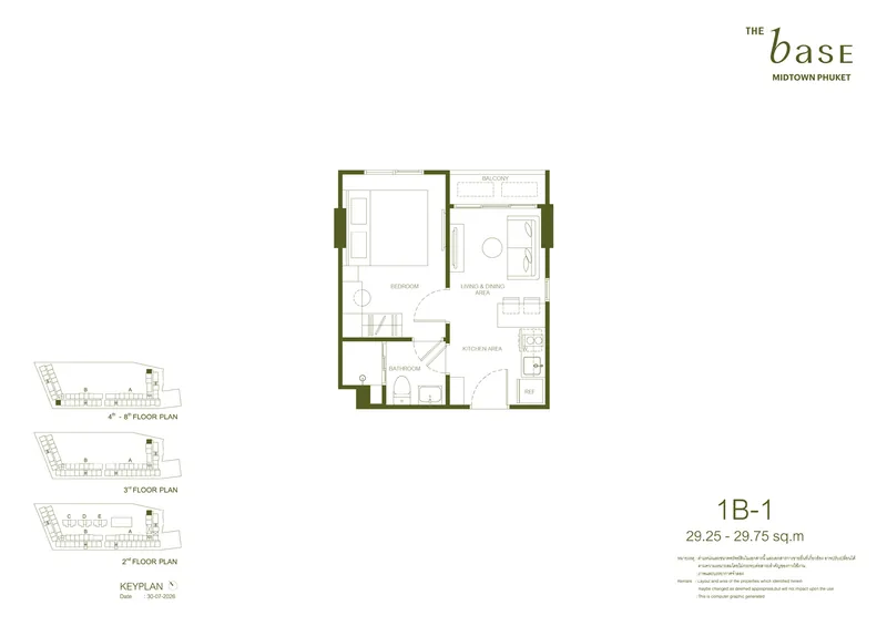 1B-1 — 29,25–29,75 м², The Base Midtown Phuket
