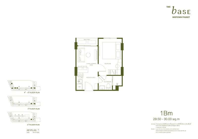 1Bm — 29,5–30 м², The Base Midtown Phuket