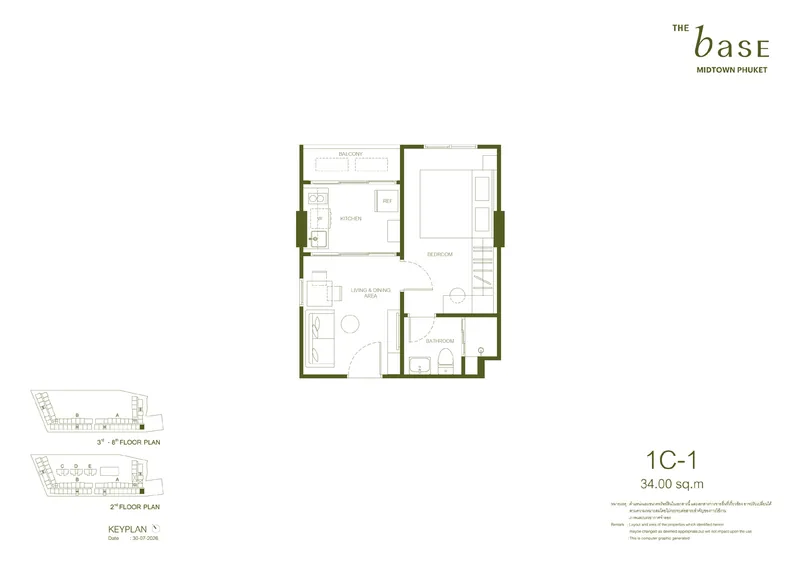 1C-1 — 34 м², The Base Midtown Phuket