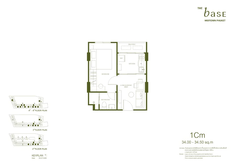 1Cm — 34–34,5 м², The Base Midtown Phuket