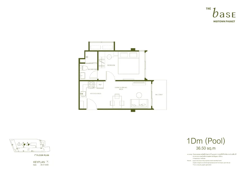1Dm (Pool) — 36,5 м², The Base Midtown Phuket