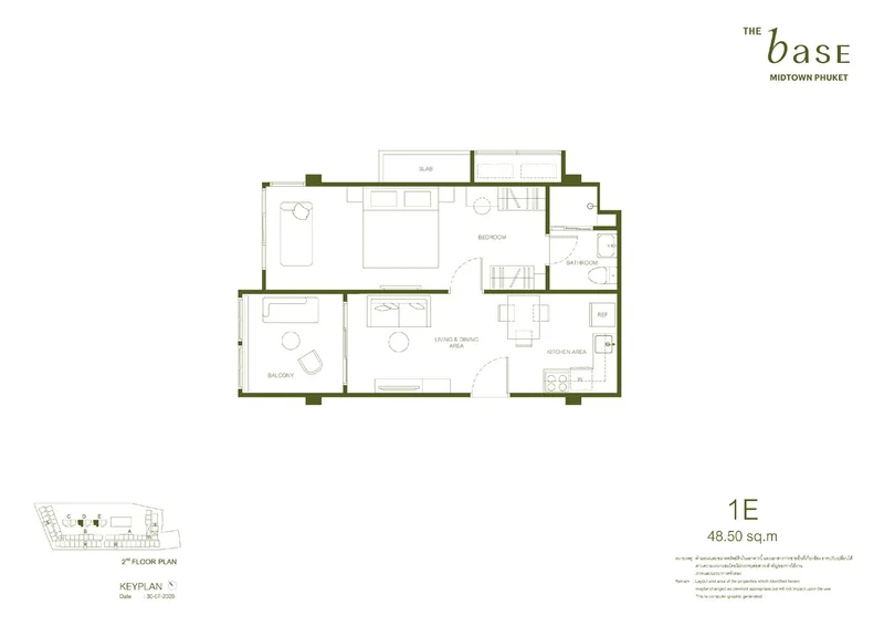 1E — 48,5 м², The Base Midtown Phuket
