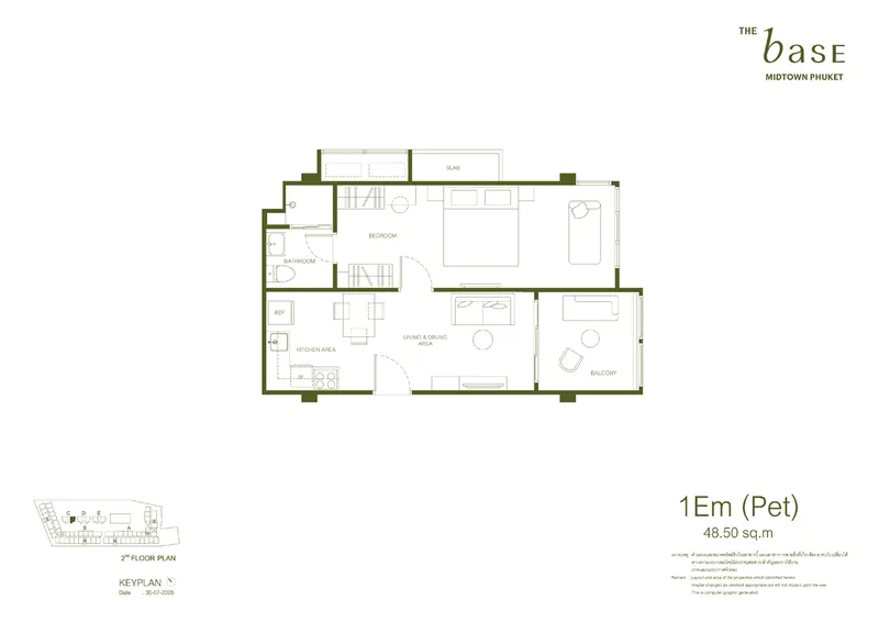 1Em (Pet) — 48,5 м², The Base Midtown Phuket