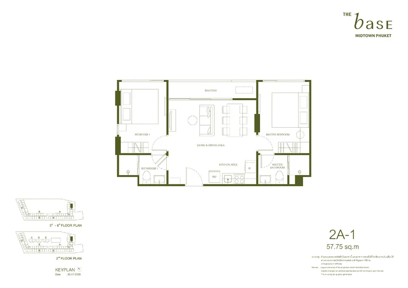 2A-1 — 57,75 м², The Base Midtown Phuket