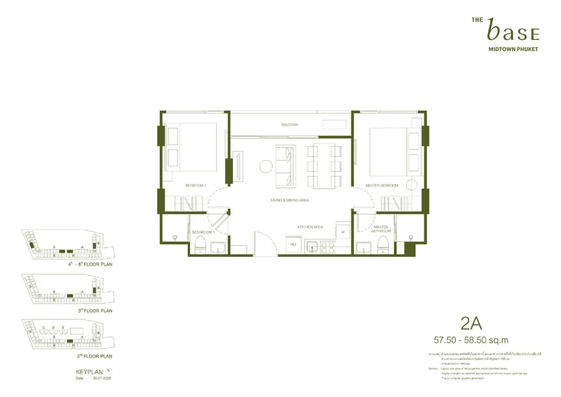 2A — 57,5–58,5 м², The Base Midtown Phuket