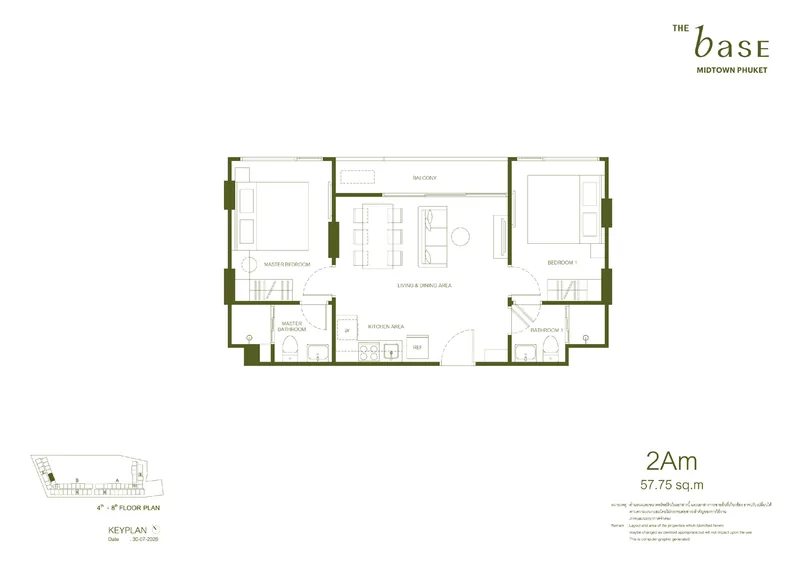 2Am — 57,75 м², The Base Midtown Phuket